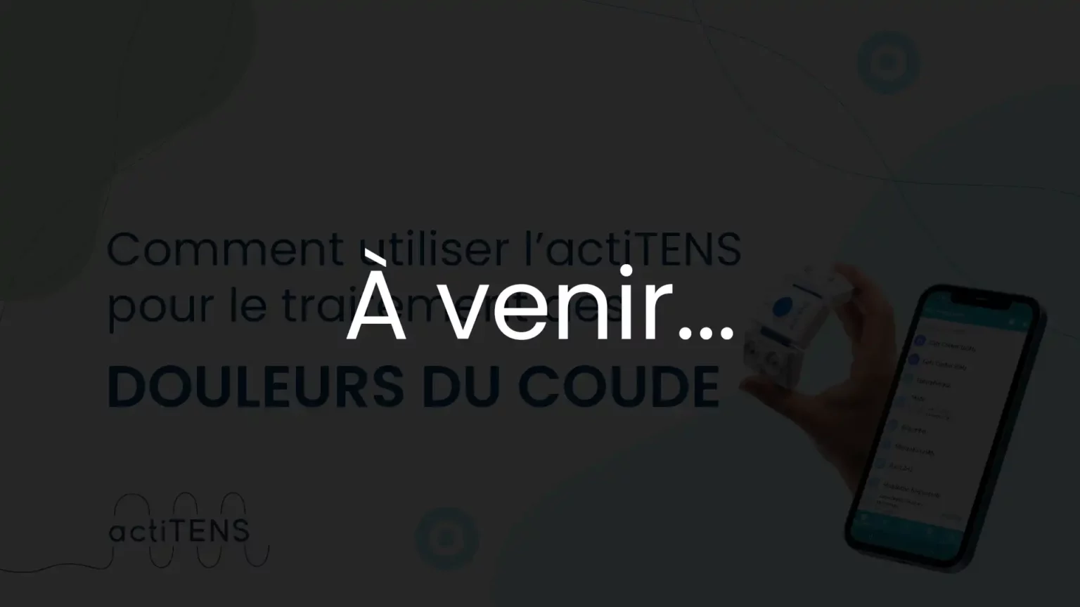 Douleurs du coude : vidéo à venir